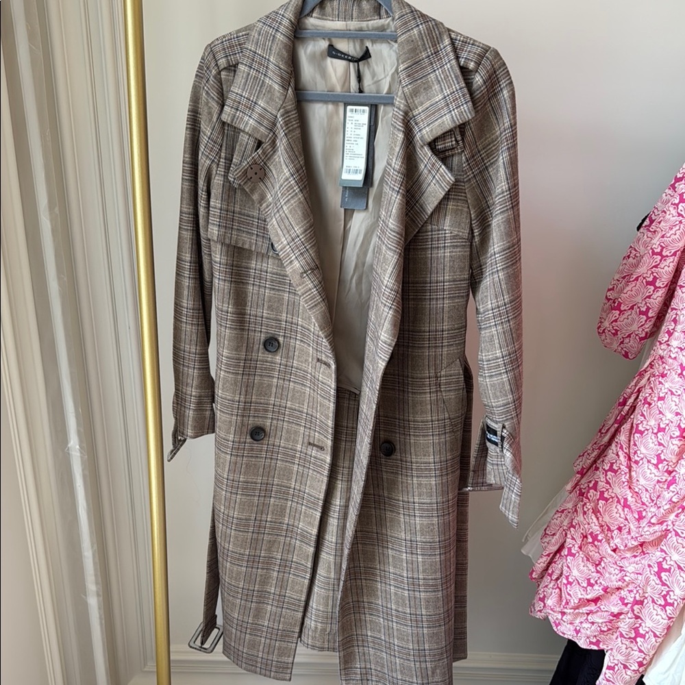 Classic Plaid Trench Coat for Women